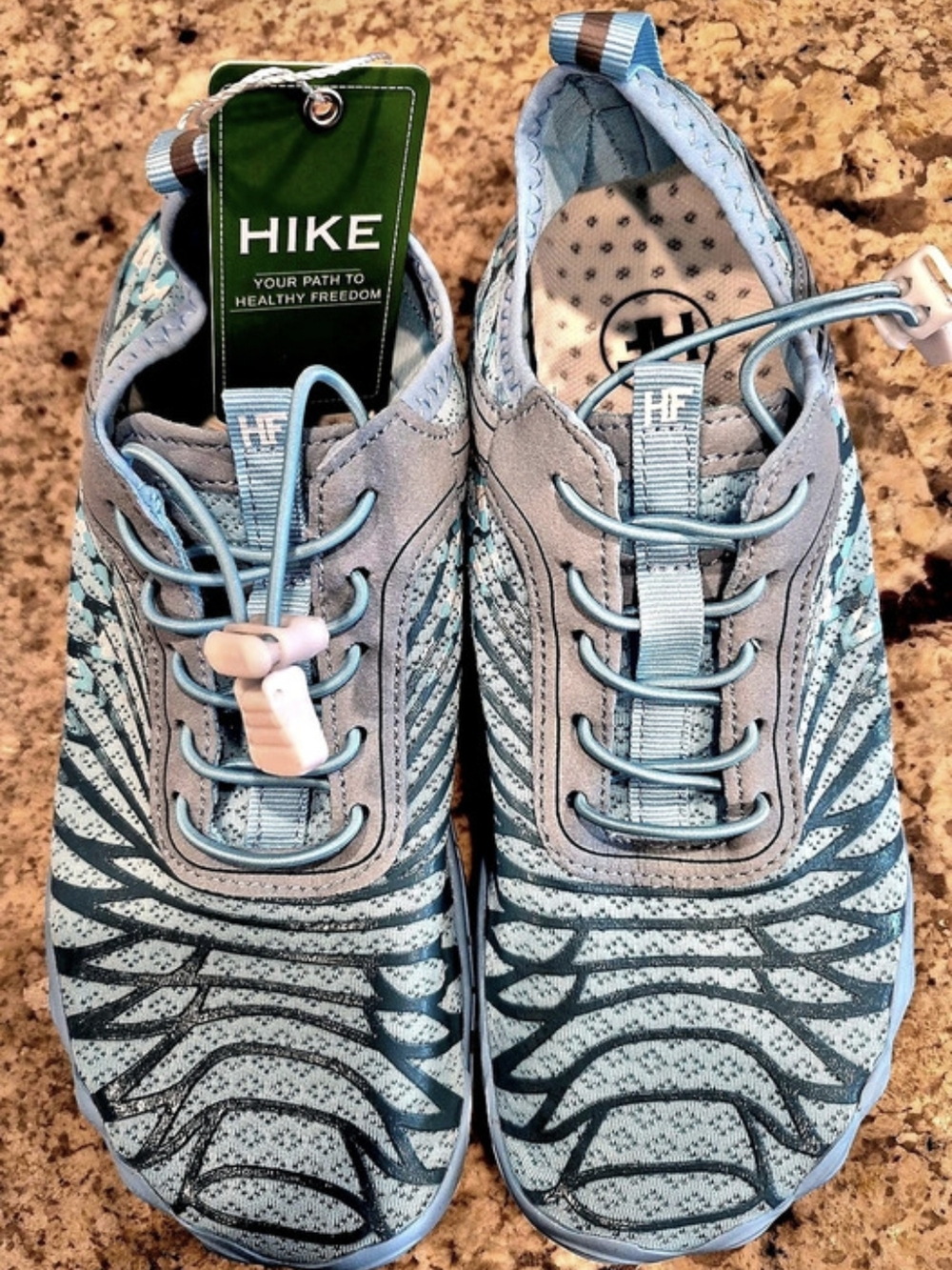 HIKE Footwear Women's Barefoot Wide Toe Box Shoes in Lt Blue Size US7-EU38